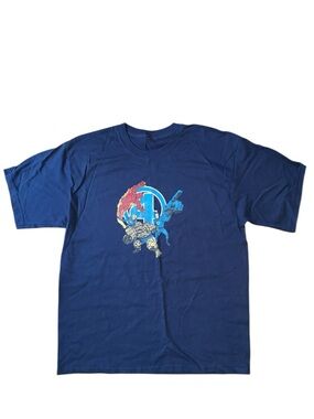 Fantastic Four Squad T-Shirt XL Marvel Avengers Navy Blue Comic Book